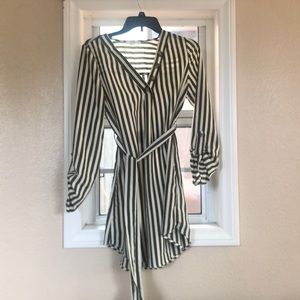 Striped long sleeve t shirt dress